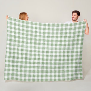 Cobertor De Velo Xadrez Branco Creme Verde