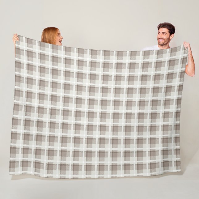 Cobertor De Velo Xadrez buffalo marrom moca gingham  (In Situ)