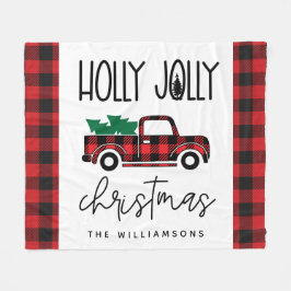Cobertor De Velo Xadrez Buffalo Red Vintage Truck Nome de Natal