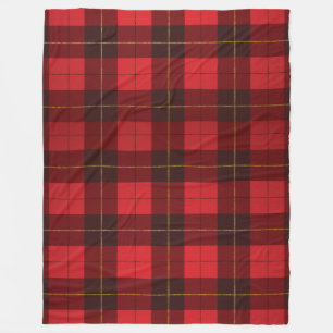 Cobertor De Velo Xadrez Clan Wallace Scottish Tartan Red Black Chec