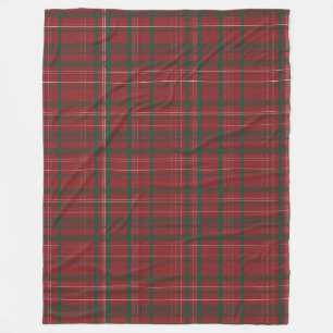 Cobertor De Velo Xadrez Clássica de Tartan Vermelho e Verde