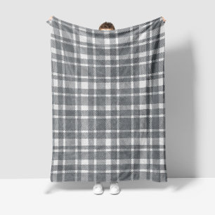 Cobertor De Velo Xadrez clássica Tartan - Cinza de carvão vegetal