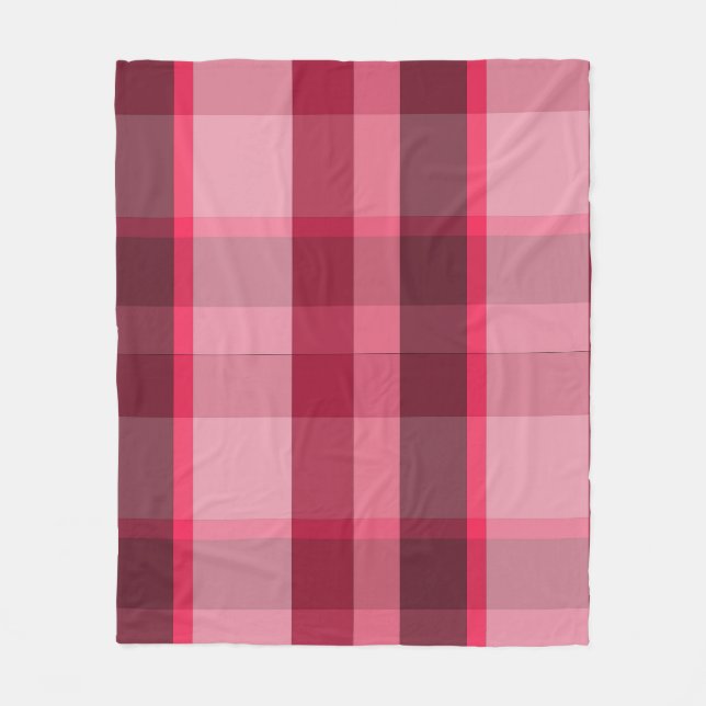 Cobertor De Velo Xadrez cor-de-rosa e Rosa (Frente)