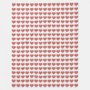 Cobertor De Velo Xadrez Corações Vermelhos Padrão Dotty