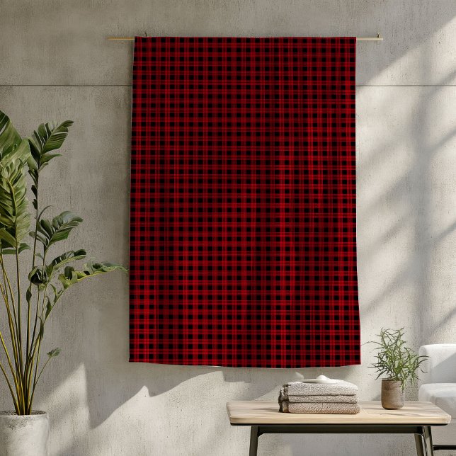 Cobertor De Velo Xadrez de Blanket Vermelho Negra Negra Russo (Rustic Cabin Blanket Red Black Buffalo Plaid Look)