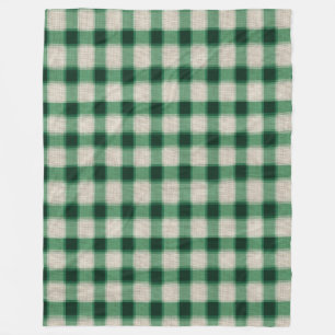 Cobertor De Velo Xadrez de Creme Verde