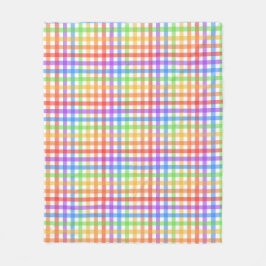 Cobertor De Velo Xadrez de Gingham de Arco-Íris Padrão Geométrico