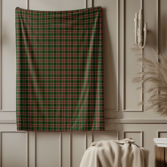 Cobertor De Velo Xadrez de Natal clássico, Tartan, em branco, verme (Classic Christmas Tartan Plaid Blanket Red & Green)