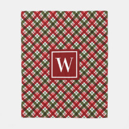 Cobertor De Velo Xadrez de Natal do Monograma