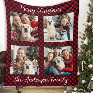 Cobertor De Velo Xadrez de Natal Personalizada Imagem Moderna 4