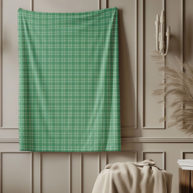 Cobertor De Velo Xadrez de Natal Verde Clássico Lançado (Classic Green Christmas Plaid Throw Blanket)