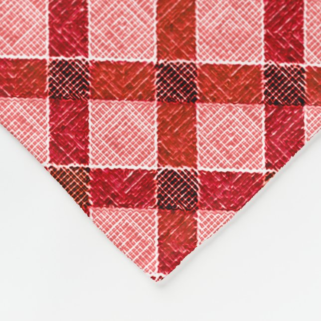 Cobertor De Velo Xadrez de tartã rosa com alivio bruto claro (Quina)