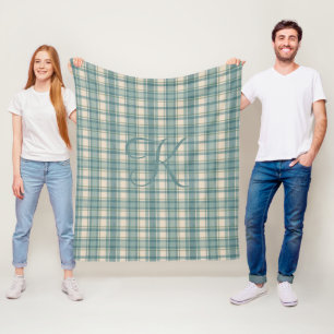 Cobertor De Velo Xadrez de Tartan Buffalo verde bege azul