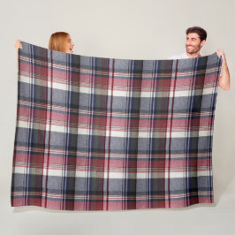 Cobertor De Velo Xadrez de Tartan cinzenta vermelha