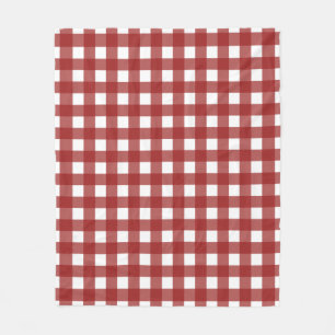 Cobertor De Velo Xadrez de Verificação de Gingham Branco Vermelho