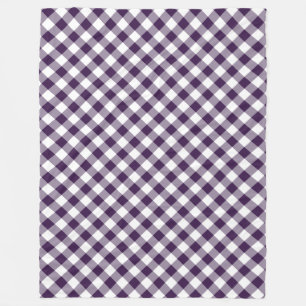 Cobertor De Velo Xadrez Diagonal Búfalos Roxo-Branco