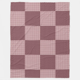 Cobertor De Velo Xadrez Dourado Rosa Desbotada/Xadrez Ondulado
