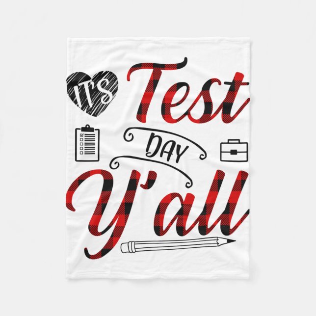 Cobertor De Velo Xadrez É Teste do Professor no Dia de Teste (Frente)