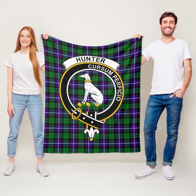 Cobertor De Velo Xadrez Escocês Clan Hunter Tartan (In Situ)