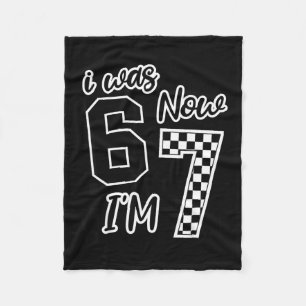 Cobertor De Velo Xadrez Eu Tinha 6 Agora Tenho 7 Aniversário Sete A
