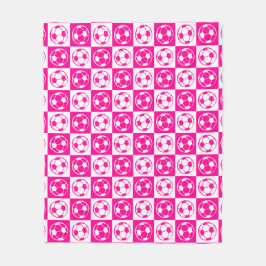 Cobertor De Velo Xadrez Futebol / Bola de Futebol - Rosa