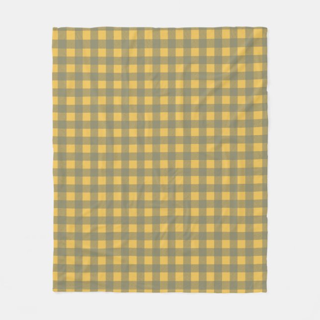 Cobertor De Velo Xadrez Gingham Amarelo (Frente)