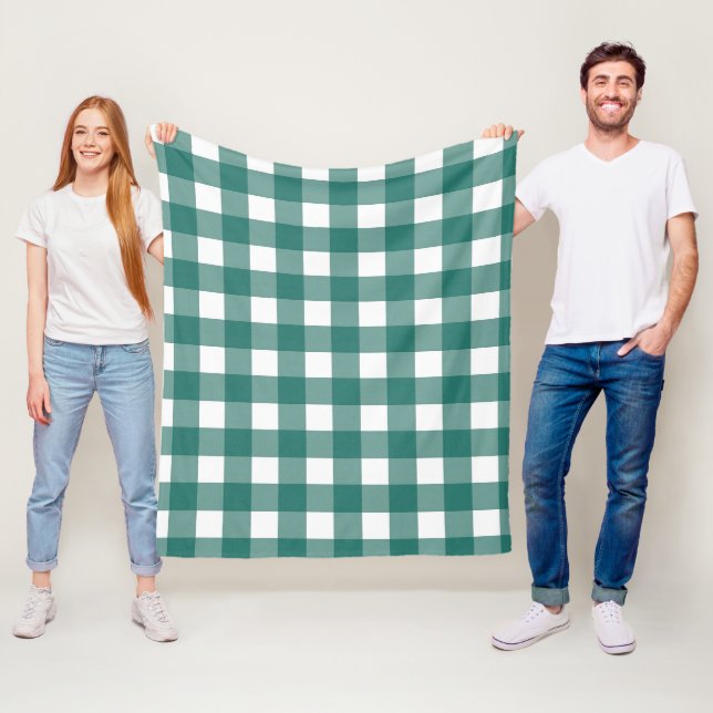 Cobertor De Velo Xadrez Gingham Verde Sage Clássico e Branco (In Situ)