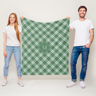 Cobertor De Velo Xadrez Monograma Personalizada / Padrão Tartan