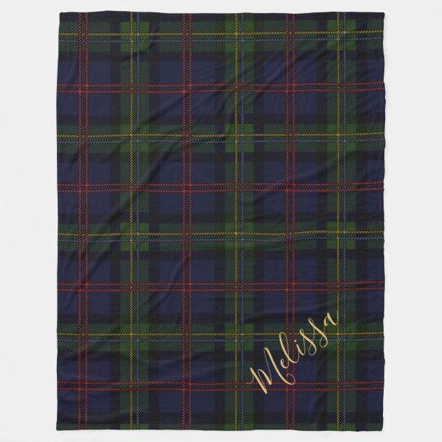 Cobertor De Velo Xadrez Personalizada Clan Malcolm Tartan (Frente)