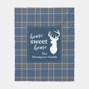 Cobertor De Velo Xadrez Personalizada do Sweet Home Tartan Clan Tho