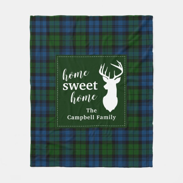 Cobertor De Velo Xadrez Personalizada Tartan Clan Campbell Militar (Frente)