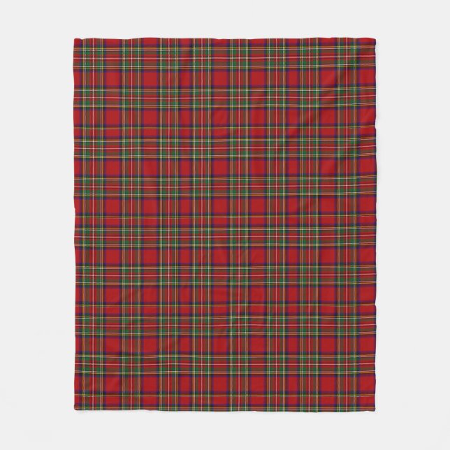 Cobertor De Velo Xadrez Real Stewart Red Tartan (Frente)