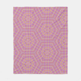 Cobertor De Velo Xadrez Roxo-Roxo e Tan