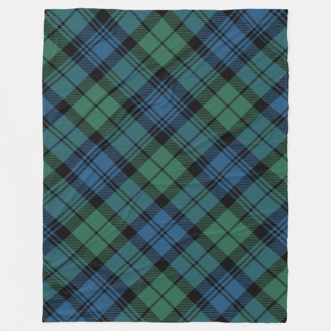 Cobertor De Velo Xadrez Rustic Blue Campbell Tartan (Frente)