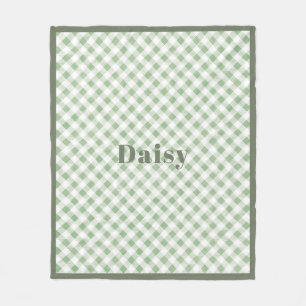 Cobertor De Velo Xadrez Rustic Natural Sage Gingham