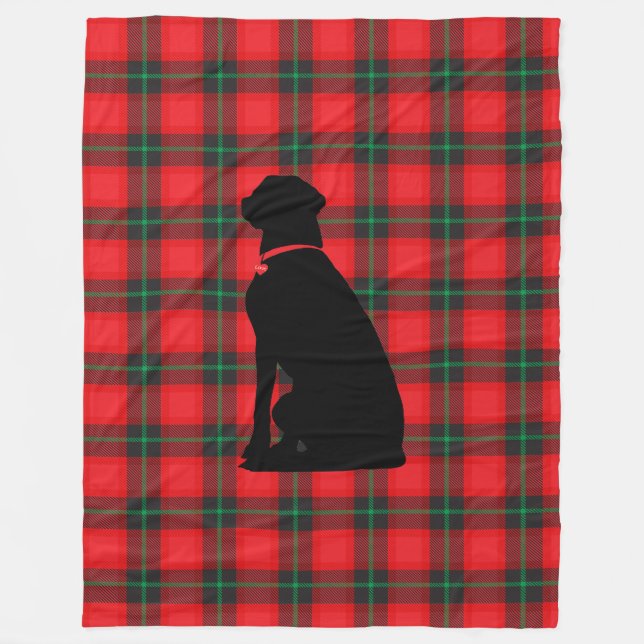 Cobertor De Velo Xadrez Tartan Red Black Patterno Cão Amor Comfy (Frente)