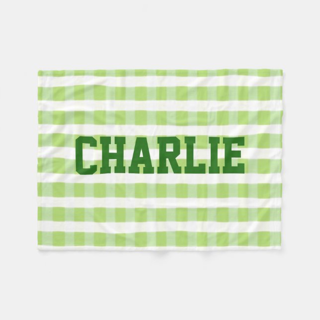 Cobertor De Velo Xadrez verde e branca (Frente (Horizontal))