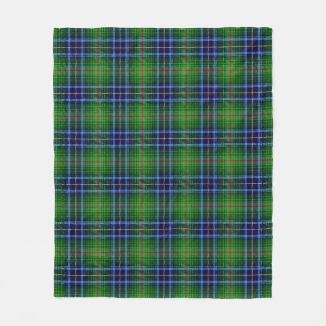 Cobertor De Velo Xadrez Verde Elegante Tartan (Frente)