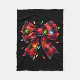Cobertor De Velo Xadrez Vermelha Arco Coqueta Luzes de Natal Xmas P