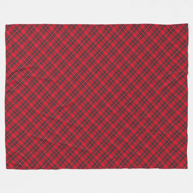 Cobertor De Velo Xadrez vermelha de Stewart tartan (Frente (Horizontal))