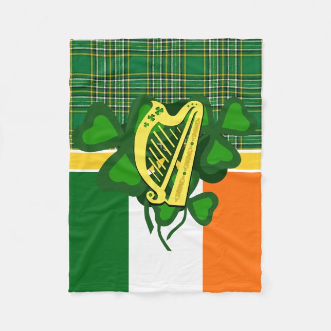 Cobertor De Velo Xamrock nacional irlandês/xadrez/bandeira nacional (Frente)