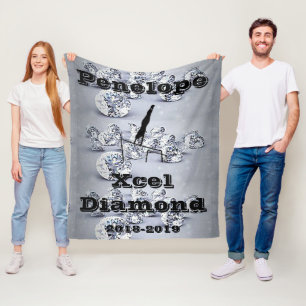 Cobertor De Velo Xcel Diamond Girls Gymnastics Personalizou Blanket