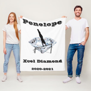 Cobertor De Velo Xcel Diamond Girls Gymnastics Personalizou Blanket