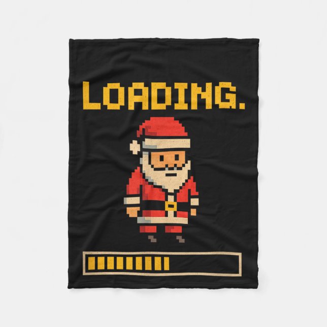 Cobertor De Velo Xel Santa Loading Retro Christmas Gamer Shirt  (Frente)