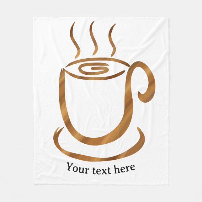 Cobertor De Velo Xícara Fumegante de Java | Café Curvo de Madeira & (Frente)