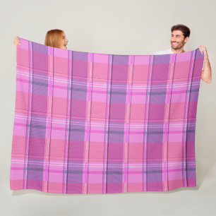 Cobertor De Velo Xícara Rosa Magenta Xadrez Estético Fleece