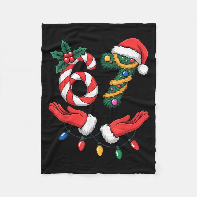 Cobertor De Velo Xmas 67 Hands Gesture Candy Canes Santa Holiday Ki (Frente)