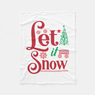 Cobertor De Velo Xmas Art Let Is Snow