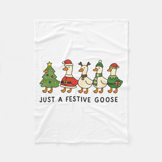 Cobertor De Velo Xmas Funny Silly Goose Christmas Pjs Just A Festiv (Frente)