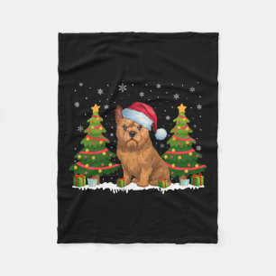 Cobertor De Velo Xmas Lights Bruxelas Griffon Dog Santa Hat Natal